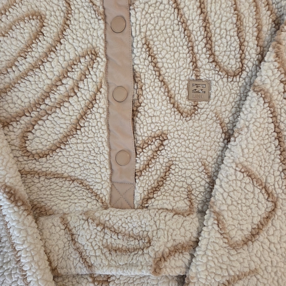 Billabong Adventure Division Switchback Mock Fleece Pullover Snap Button Beige S - Picture 4 of 9